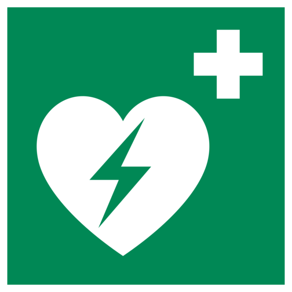 Automated External Heart Defibrillator Sign (ISO 7010)