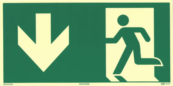 Emergency Exit + Arrow Down Sign (ISO 7010) - Image 2