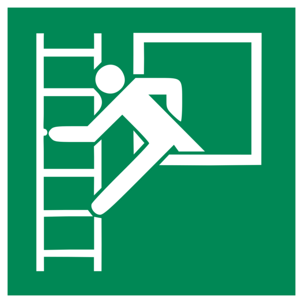 Emergency Window with Escape Ladder Sign (ISO 7010)