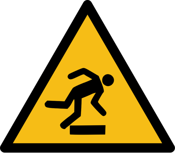 Floor-level Obstacle Warning Sign (ISO 7010)