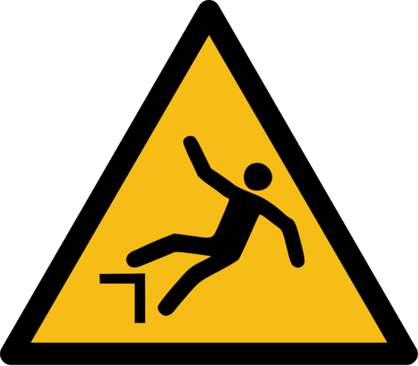 Drop or Fall Hazard Warning Sign (ISO 7010)